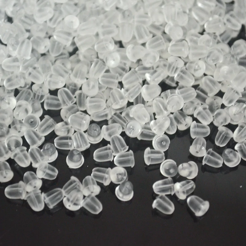 

(Mini Mix Order >$10) Free Shipping SMALL Size White Color Plastic Earring Back Earring Plug Earring Stoppers (500Pcs/Lot)