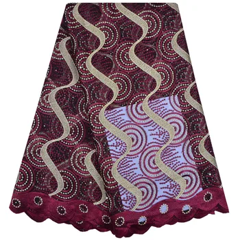 

2018 Latest African Lace Fabric With Stones Embroidery Mesh Tulle Lace Fabric High Quality Nigerian Lace For Party Dress A1206