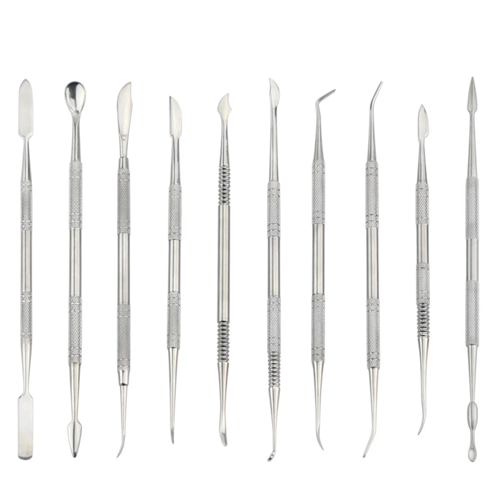 

10pcs Stainless Steel Wax Carvers Spatula Pick Set Clay Pottery Sculpture Tools