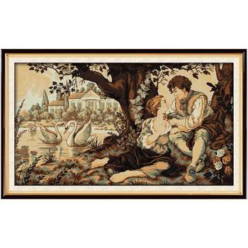 

The Swan Lake and Lovers Chinese Cross Stitch Kits Cross-stitch Needlework Kits Counted Cross Stitch Patterns Kit Home Decor