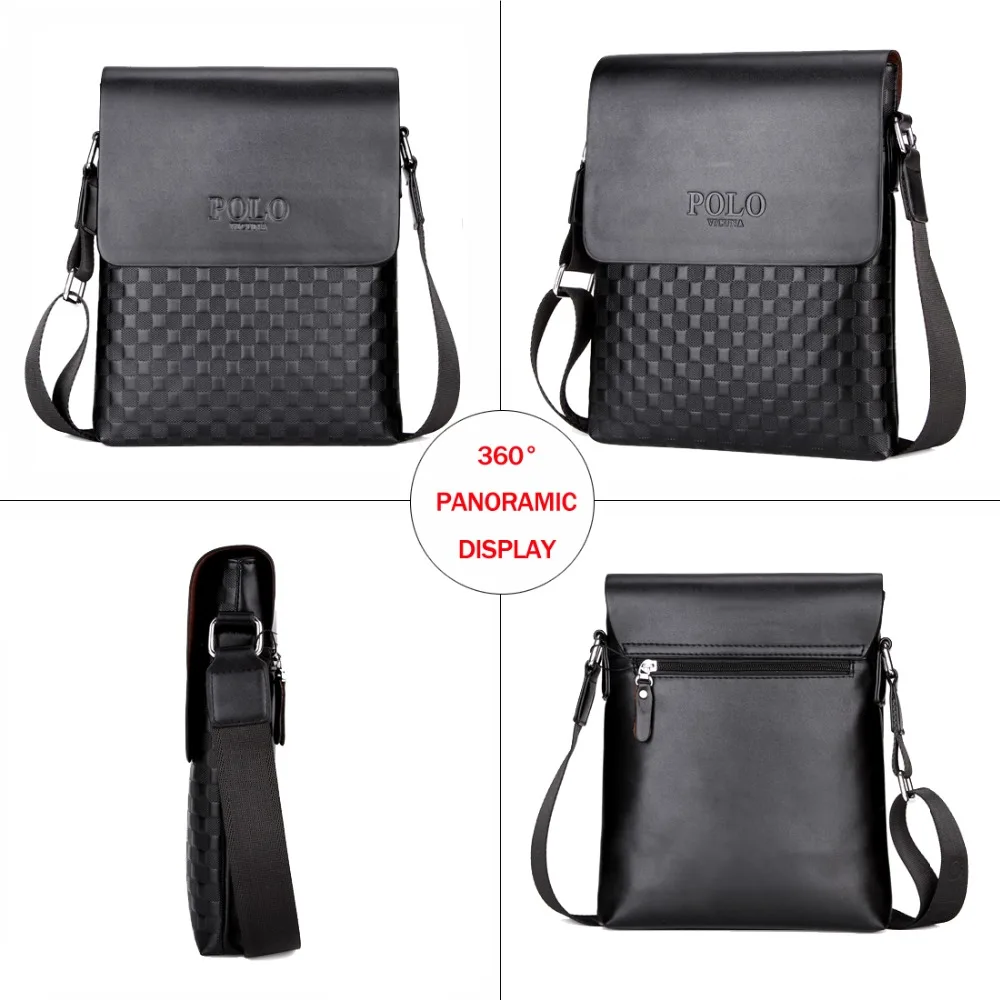 VICUNA POLO Classic Plaid Design Business Man Bag Vintage Brand Mens Messenger Bag Casual Grid Shoulder Bag For Male bolsa Hot VICUNA POLO Classic Plaid Design Business Man Bag Vintage Brand Mens Messenger Bag Casual Grid Shoulder Bag For Male bolsa Hot