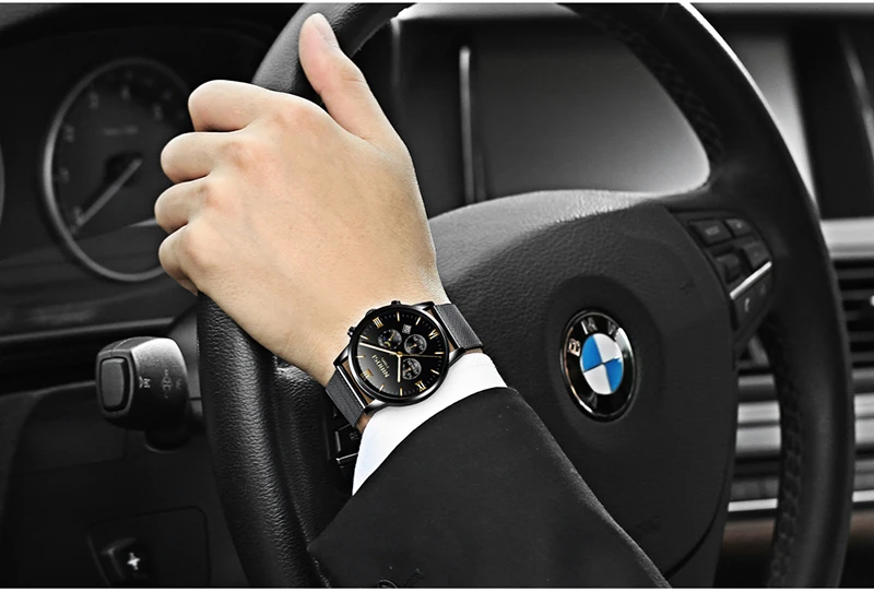 Uhren Herren NIBOSI Gold And Black Men's Quartz Watch Business Watch Brand Luxury Dress Analog Wristwatch Waterproof Full Steel (8)