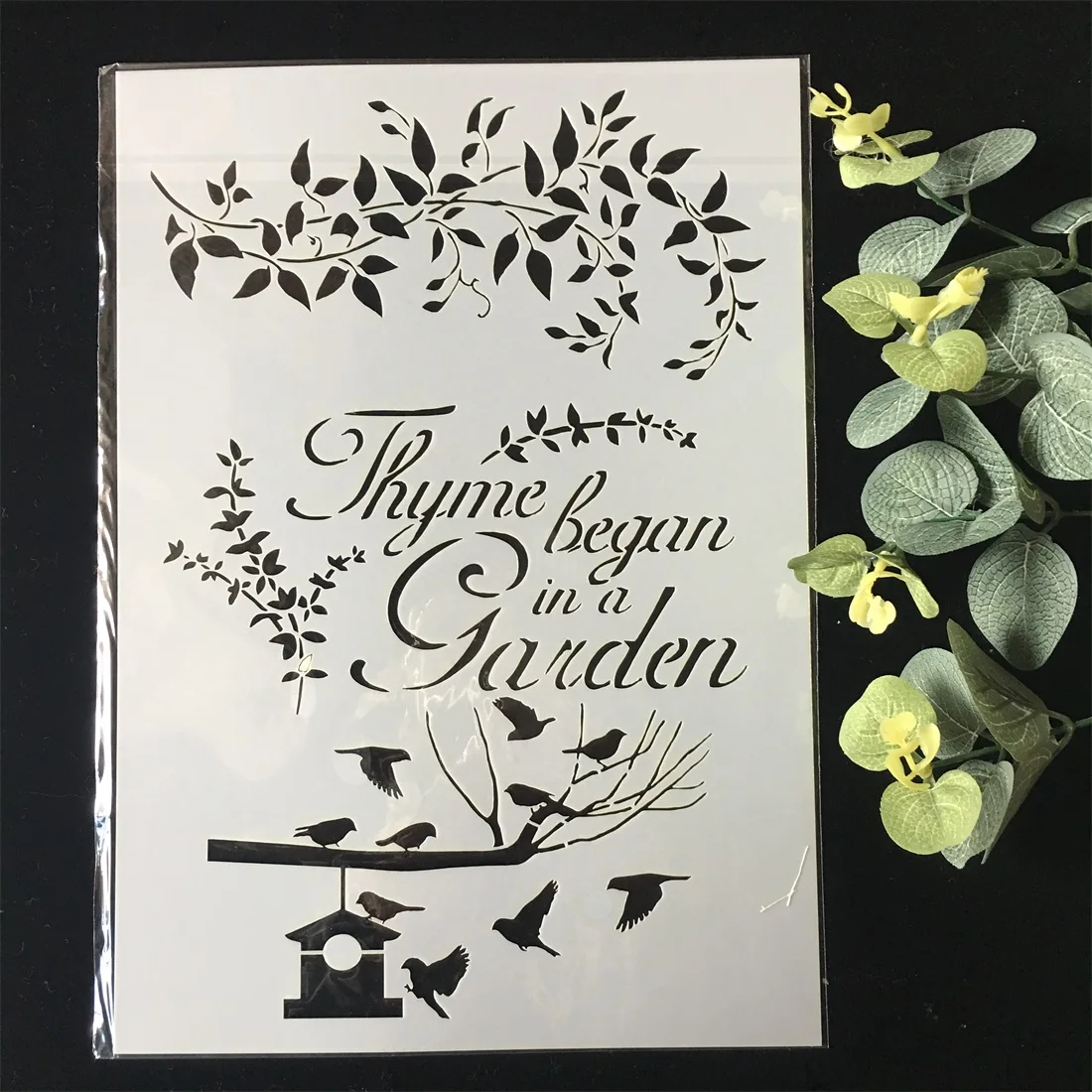 Новый Тимьян начался в саду A4 DIY Craft Layering трафареты для рисования стен