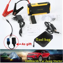 Портативное пусковое устройство для автомобиля с большой емкостью 16000 мАч, пусковое устройство, Дополнительный внешний аккумулятор 600А, автомобильное зарядное устройство, бустер для бензинового дизельного автомобиля