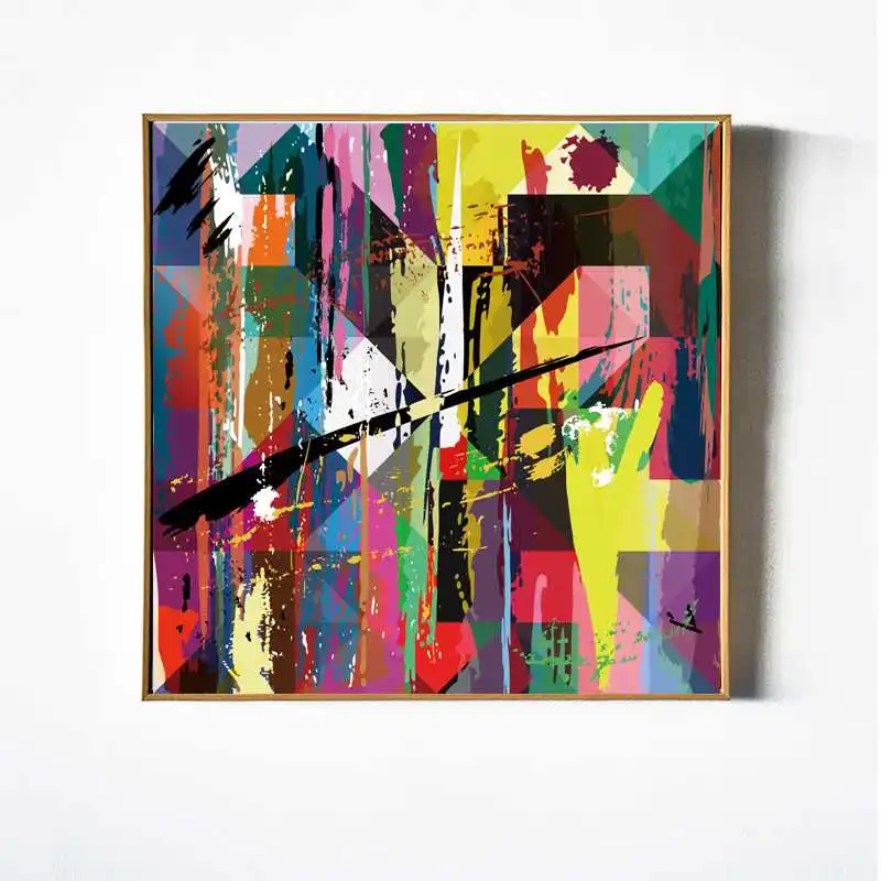 Chrome Colourful Modern Abstract Canvas Print Wall Art Poster Picture