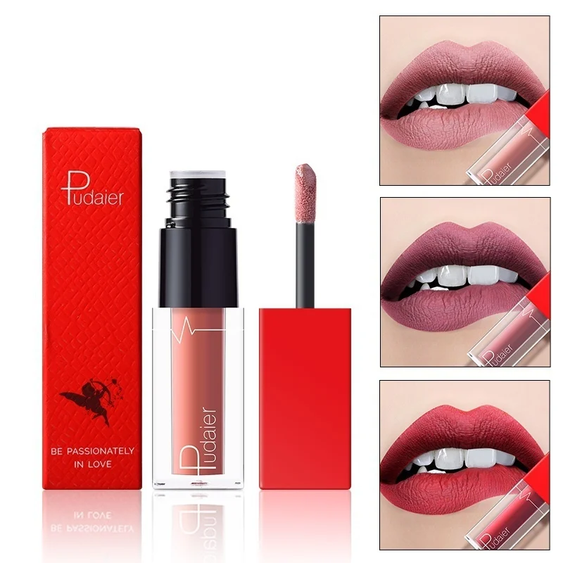 

Pudaier Brand 18 Color Lip Gloss Nude Moisturizing Makeup Matte Liquid Lipstick Waterproof Red Matte Lips Color Cosmetics