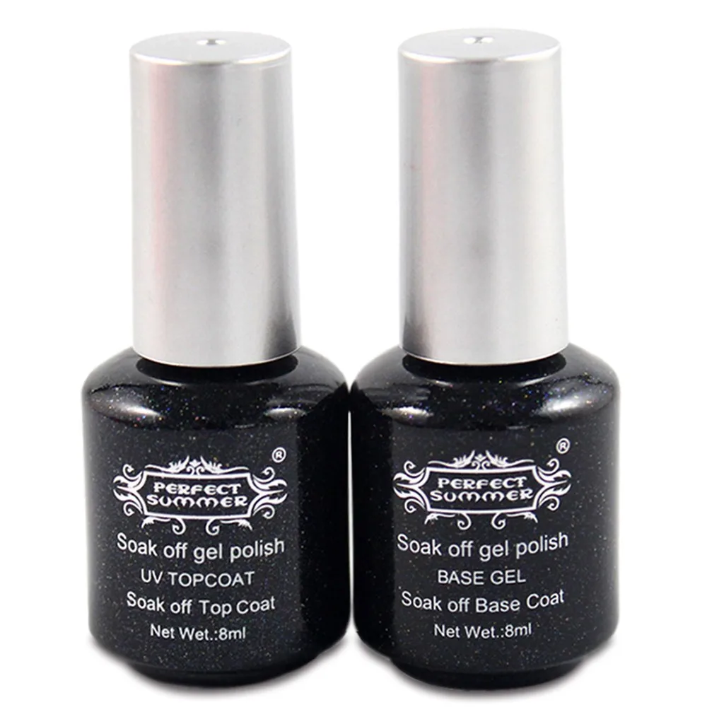 

Perfect Summer Base Coat Top Coat Set 8ml Long Last Soak Off Base Top UV Gel Nail Polish Base Gel Led Top Coat Gel