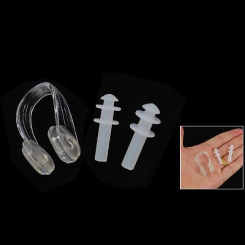 

ELOS-Clear Soft Silicone Swimming Set Nose Clip+Ear Plug Earplug Free Shipping