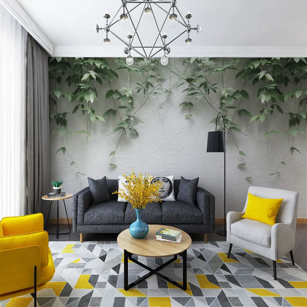 Custom wallpaper mural modern minimalist plant wall decoration painting - high-grade waterproof material Custom wallpaper mural modern minimalist plant wall decoration painting - high-grade waterproof material