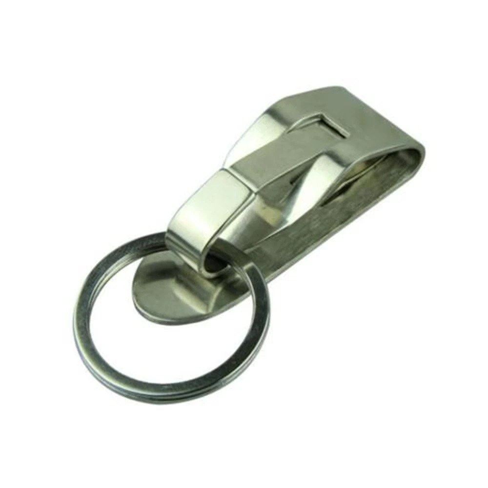 Stainless Steel Keyring Security Clip On Heavy Duty Belt Key Clip Belt  Keychain 2 Detachable Keyrings Belt Key Holder