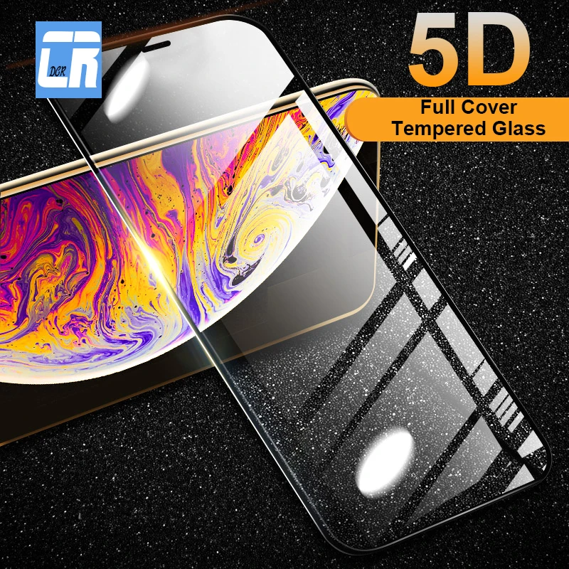 5D закаленное стекло с изогнутыми краями для iPhone X XS Max XR полное покрытие Защитная