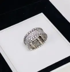 

S925 sterling silver ring Korean edition micro inlay rhinestone full of luxury retro old ring with female versatile ri