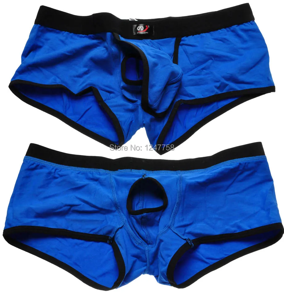 SexyMansCottonAirOpenBagsBoxersMalePenisHoleUnderwear4Sizes