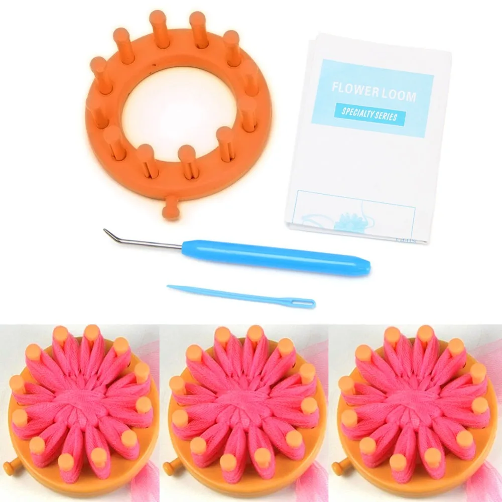 

For Hat Scarves Make EMBELLISHMENTS Loom Set Knitter Knitting Flower Loom Kit MAY4