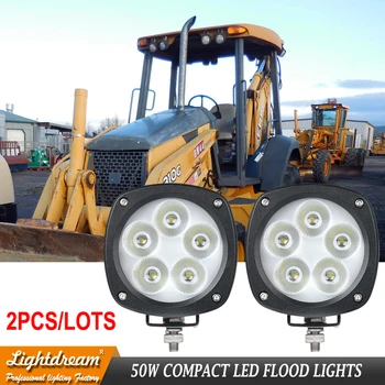

12V Led Tractor work lights 50W For Case: 87555142, 84236850, 87584890, 47682620, 47682629 TL500F led Flood offroad ights x2pcs