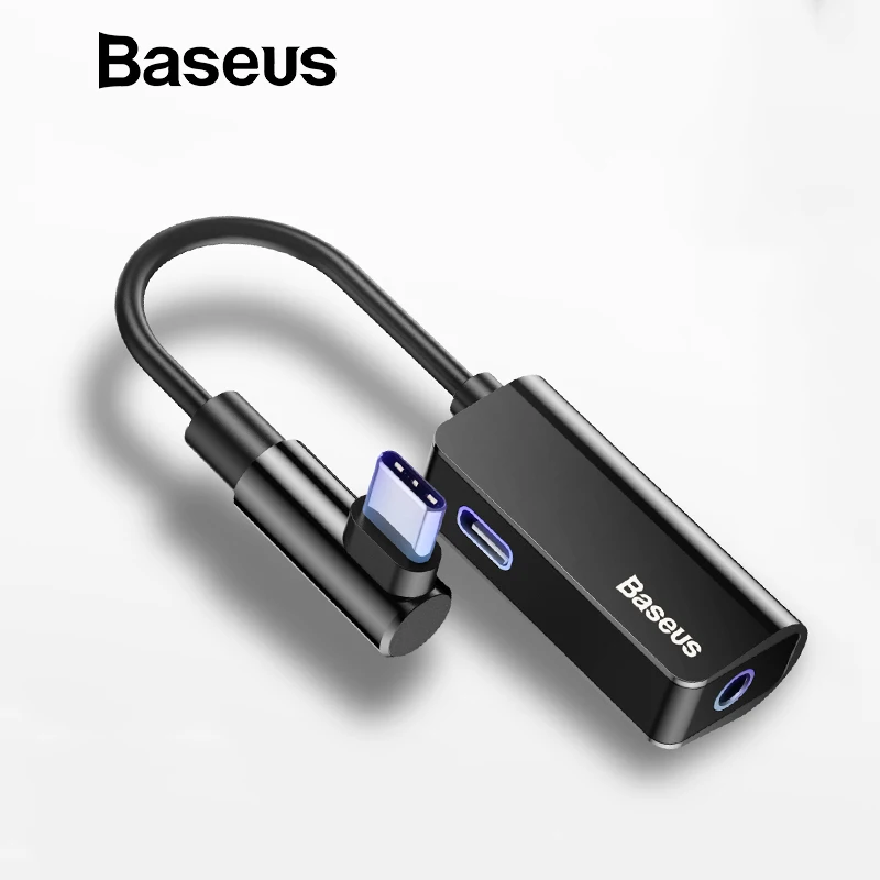 Аудио кабель Baseus type-C адаптер type-C на 3,5 мм разъем аудио сплиттер USB C адаптер для наушников для samsung S9 huawei Mate20 Xiaomi