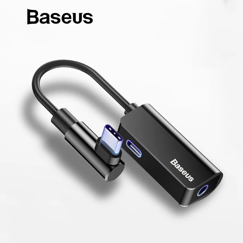 

Baseus Type C Audio Cable Adapter Type-C to 3.5mm jack Audio Splitter USB C Earphone Adapter for Samsung S9 Huawei Mate20 Xiaomi