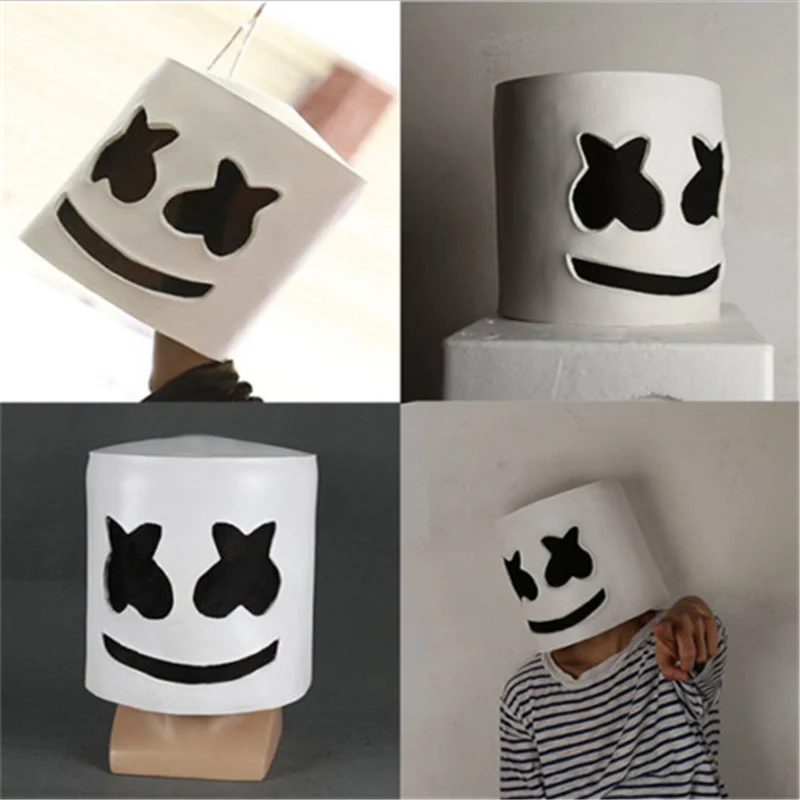 Горячая DJ маска на голову MarshMello вечерние маска диджея шлем на всю голову Хэллоуин косплей маска бар музыкальный реквизит Новые Вечерние принадлежности