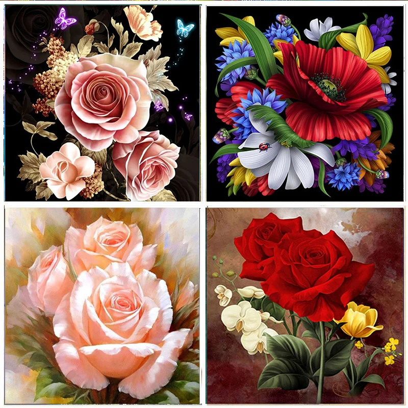

5D DIY Diamond Painting Full Diamond flower Embroidery Set Mosaic Cross Stitch picture Rhinestone Home Decoration Handmade