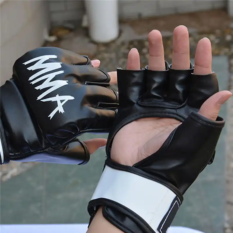 MMA Boxing Gloves Half Mitts Mitten Muay Training Punching Sparring Kickboxing