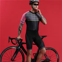 2019 summer swimwear men short sleeve cycling skinsuit BOESTALK pink sexy triathlon suit uniforme ciclismo high quality uniforme