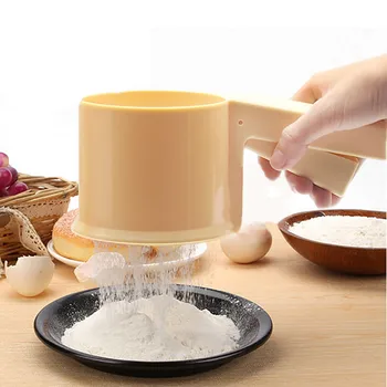 

2020 New Plastic Flour Sifter Sieve Filter Baking Icing Sugar Powder Strainer baking tools for cakes patisserie for kicthen