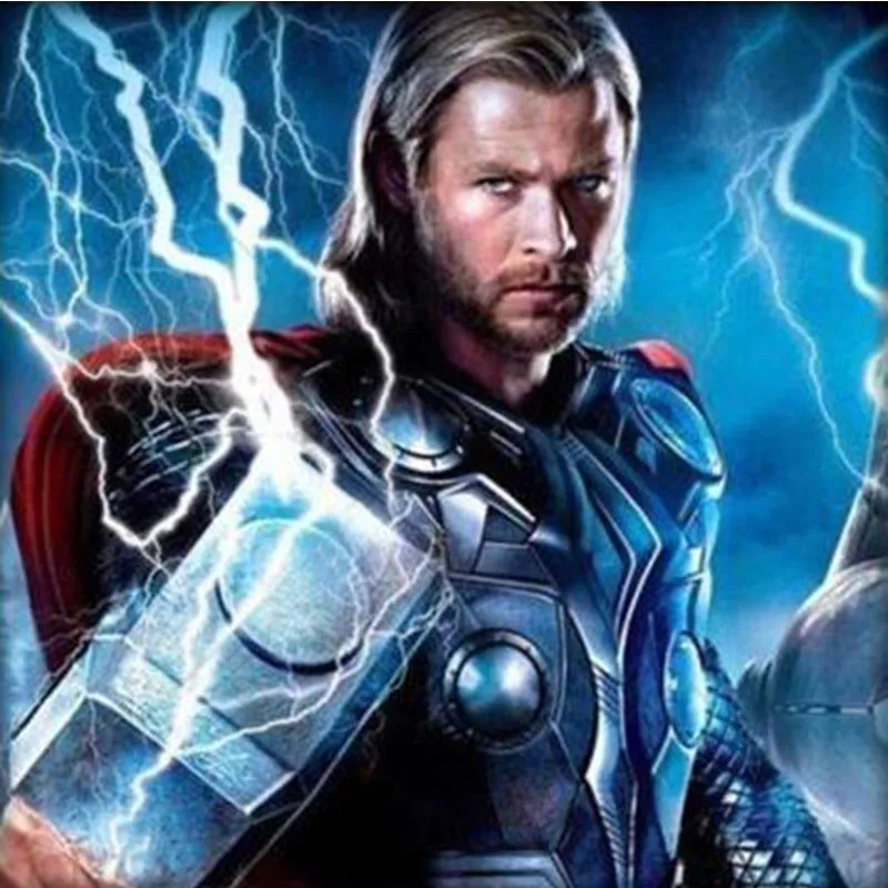

5D Diy Diamond Painting Thor Cross Stitch Round Diamond Mosaic Craft Full Diamond Embroidery Needlework Home Paintings