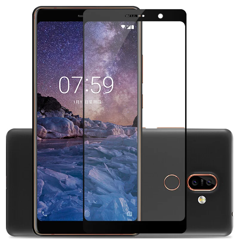 Стекло для Nokia 2, 5, 6, 7, 9, протектор экрана из закаленного стекла для Nokia 2,1 3,1 5,1 6,1 8,1 7,1 плюс X5 X6 X7 Защитное стекло для экрана плёнка 9d полностью наклеиваемая поверхность