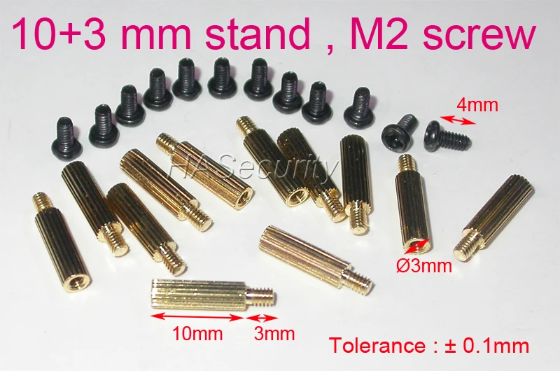 

12pcs 10+3mm brass stand / brace / puncheon with M2-4mm screw for security camera PCB module installation assembly
