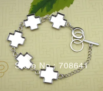 

16x16mm New Silver Plated Blank Bracelet Bases Cross Bezel Pad Cuff Brass Metal Bangle Bracelet Findings Expoy Settings DIY Make