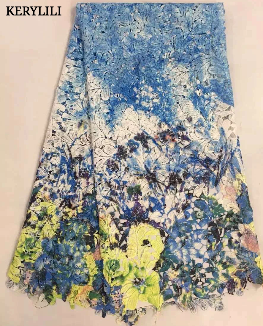 

KER YLILI High Quality African Lace Materials For Wedding Cotton Lace Guipure Lace Fabric 2017 African Dresses Sewing KRL-1201