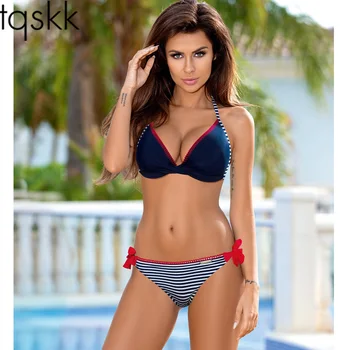

TQSKK 2019 New Arrival Sexy Push Up Bikinis Set Swimwear Women Swimsuit Female Summer Beach Swim Bathing Suits Bandage Biquini