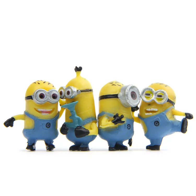 4pcs/lot Mini for Minion Cartoon Animals Miniature Figurines Cute Lovely Model Kids Toy Toy Vinyl Children Action Figure