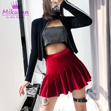 Auutmn Winter Women Harajuku Skirts A-line Mini Hight Waist Pleated Skirt Punk Style Female Short Skirts Saias Femininas