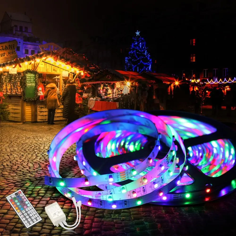 5 м 5050 SMD 150 Светодиодная лента с планкой RGB+ 44 кнопка дистанционного управления, без выхода