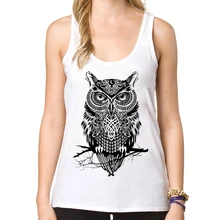 Лидер продаж, женские топы на бретелях с принтом воина и совы, базовая майка в винтажном стиле для девочек, новинка, забавные майки