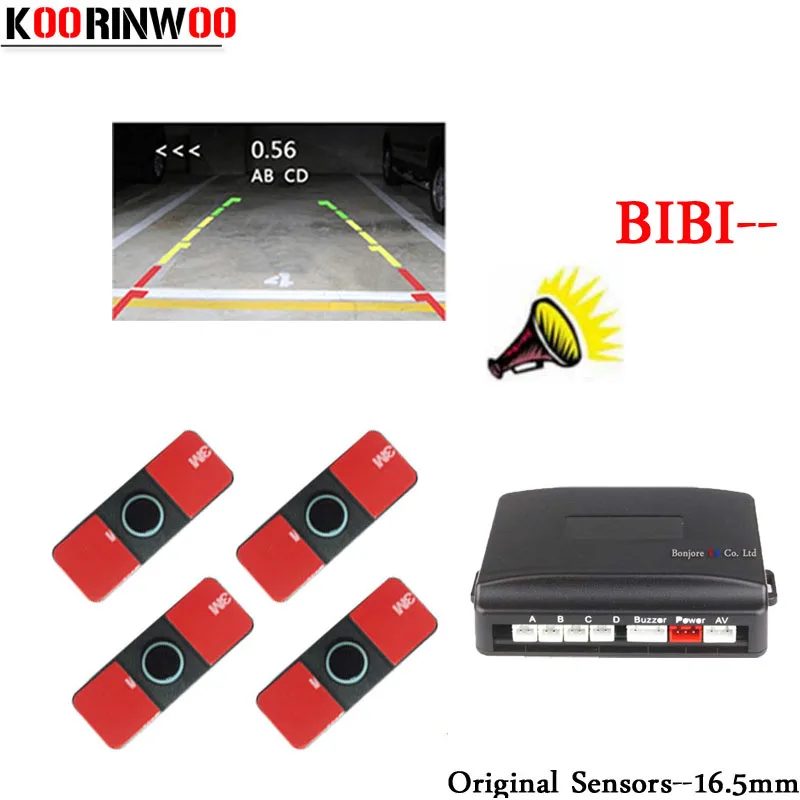 Koorinwoo Видимый 16,5 мм парктроник двухъядерный автомобильный парковочный датчик 4 радара сигнализация система заднего вида Видео Парковочная система