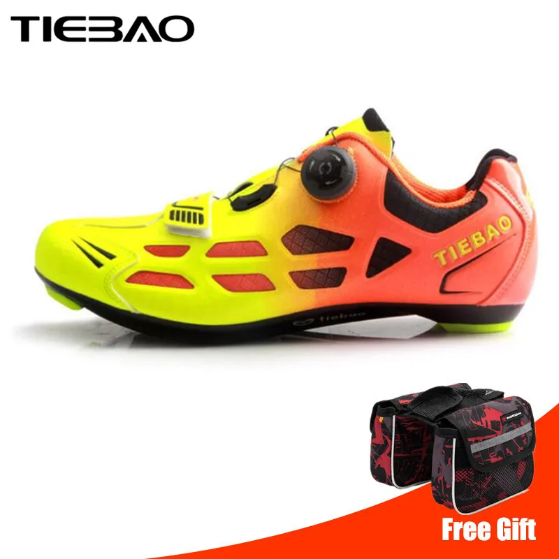Tiebao дорожный велосипедная обувь мужские кроссовки wo мужские уличные спортивные велосипедные шоссейные велосипедные самофиксирующие спортивные велосипедные туфли мужские - Цвет: orange