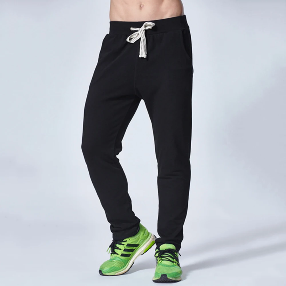 Мужские брюки для бега Modis, повседневные брюки, мужские спортивные штаны, мужские хлопковые эластичные штаны для фитнеса в стиле хип-хоп - Цвет: Черный
