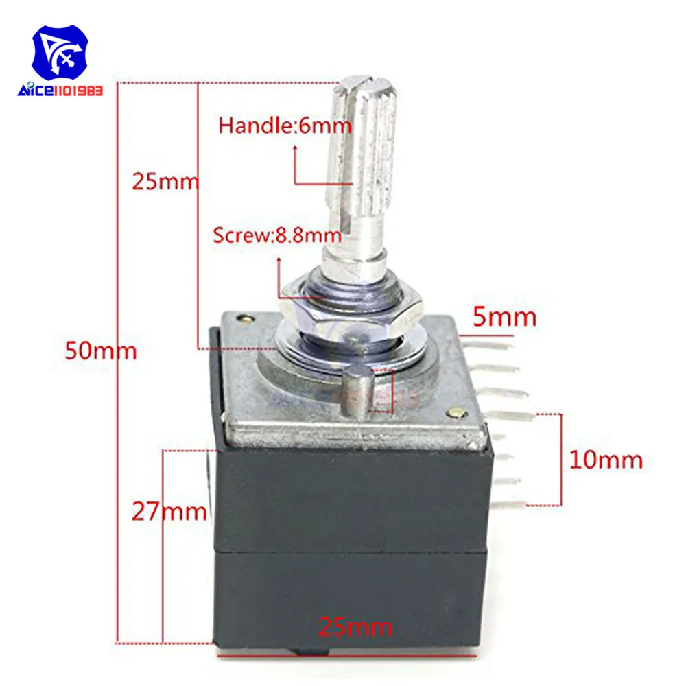 Rotary Potentiometer 50K 100K LOG ALPS RH2702 Audio Volume Control Stereo Loudness