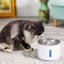 Автоматическая мощность от воды Fedder Pet светодиодный свет миска для воды USB Reachargable фонтан для кошки собаки Mute диспенсер для воды