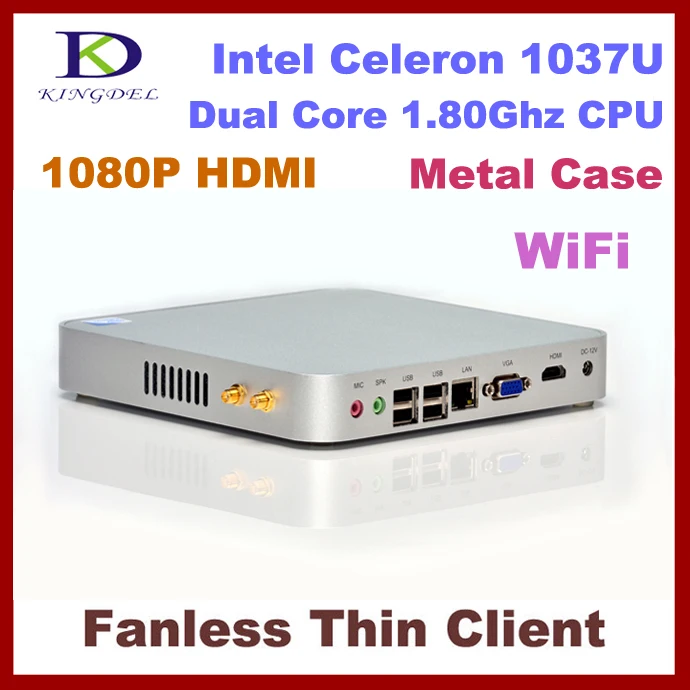 

3 Year Warranty Kingdel Barebone Mini PC, Desktop computer HTPC, Intel Celeron/Pentium Dual Core CPU, HDMI, WiFi, Fanless