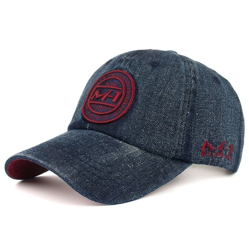 

Unisex Women Men Washed Denim Embroidery Patch Vintage Trucker Hat Baseball Cap