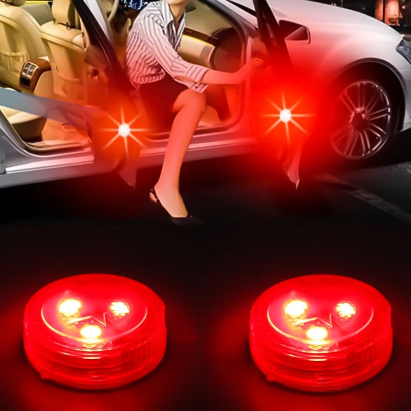2pc Car Door Opening Warning LED Lamp Safely Flash Light Kit Wireless Anti collid Car Stylingin