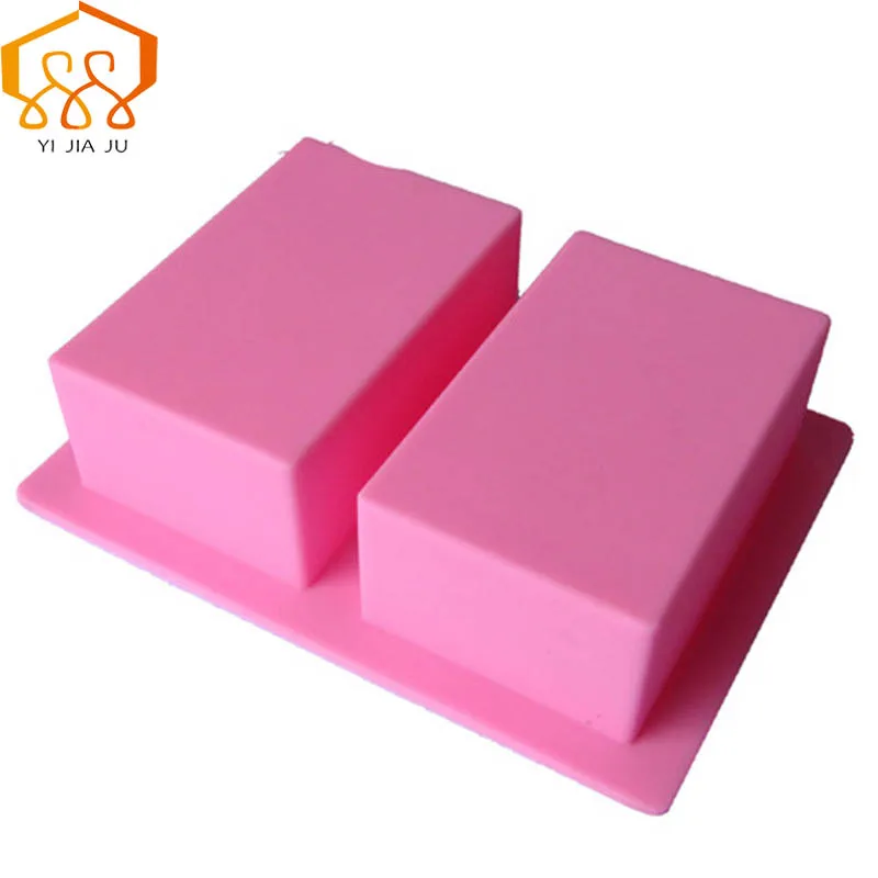 

2 Grid Rectangular Silicone Cake Mold Complementary Food Storage Box Soap Mould Environmental Protection Creative Baking Tools