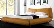 simple leisure contemporary genuine leather bed modern bedroom furniture made in China