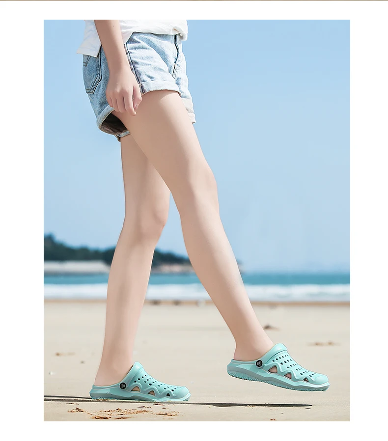 Г. Летние пляжные тапочки унисекс дышащие сандалии на плоской подошве садовые Туфли-сабо без застежки для женщин легкие сандалии