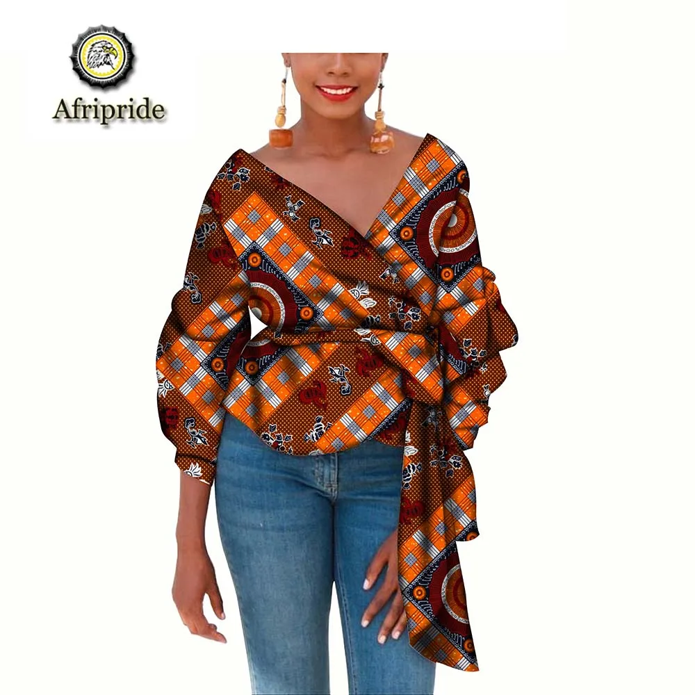 2019 african coats AFRIPRIDE dashiki bazin riche ankara print coat private custom pure cotton v-neck coat spring&autumn S1824010