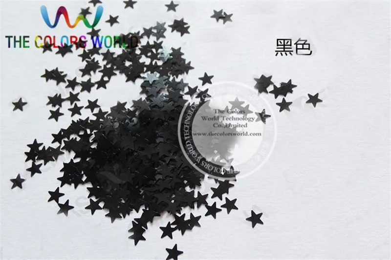 

Solvent resistant Sparkles-Black Color Stars-shaped Glitter Confetti for Nail Polish and DIY decoration 1Pack =50g