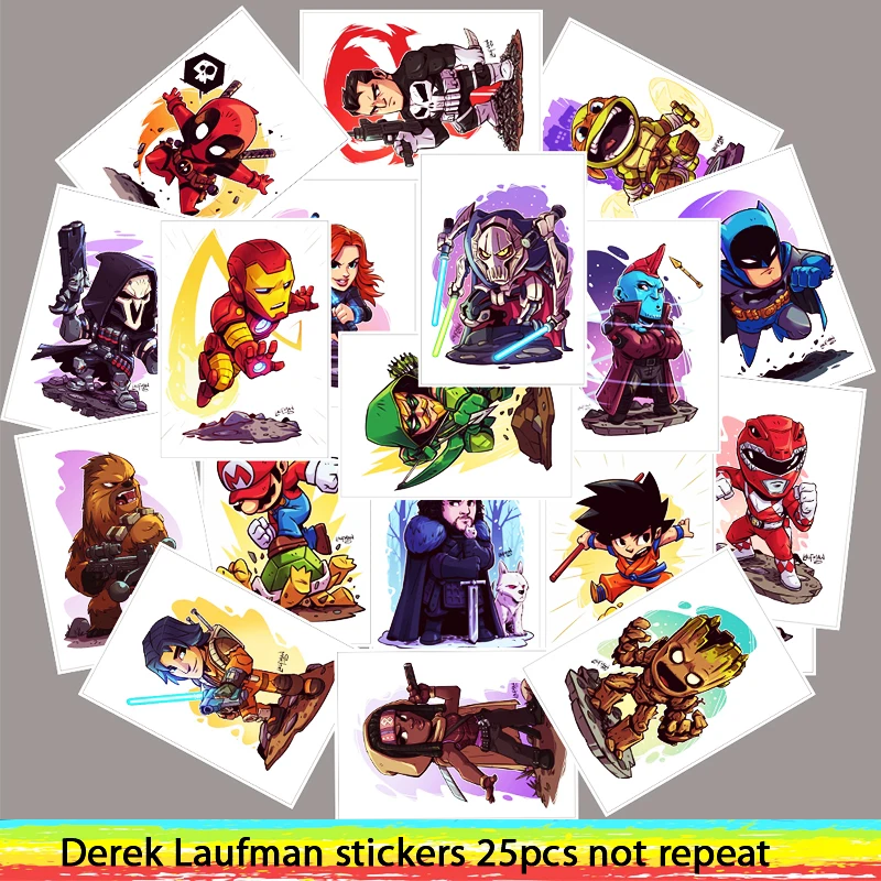 

25Pcs/Lot Waterproof Anime The Art of Derek Laufman PVC Stickers For Laptop Motorcycle Skateboard Luggage Decal Toy Sticker